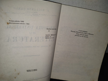 75- Historia Universal De La Literatura - A. Millares Carlo - Editorial Esfinge, S. A., 1983