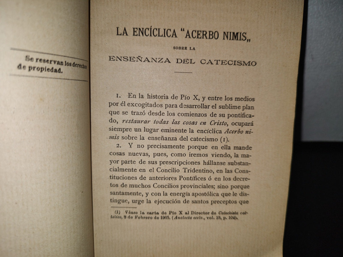 93- La Enseñanza Del Catecismo Prescrita Por Pío X - R. P. Juan B. Ferreres - Madrid, 1905