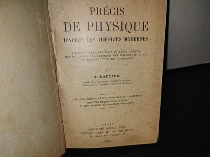63- Francés. Compendio De Física / Précis De Physique - A. Boutaric - 1928