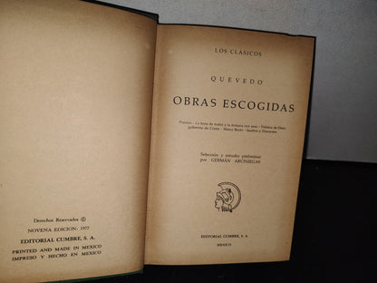 89- Los Clásicos. Quevedo. Obras Escogidas - 1977