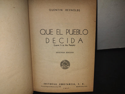 66- Que El Pueblo Decida - Quentin Reynolds - 1957