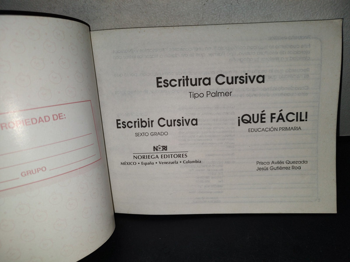 153- Ejercicios Y Actividades De Escritura Cursiva 6. Noriega Editores - 1994