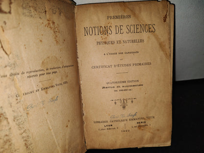 59- Ciencias Físicas Y Naturales / Premieres Notions De Sciences Physiques Et Naturelles 1922