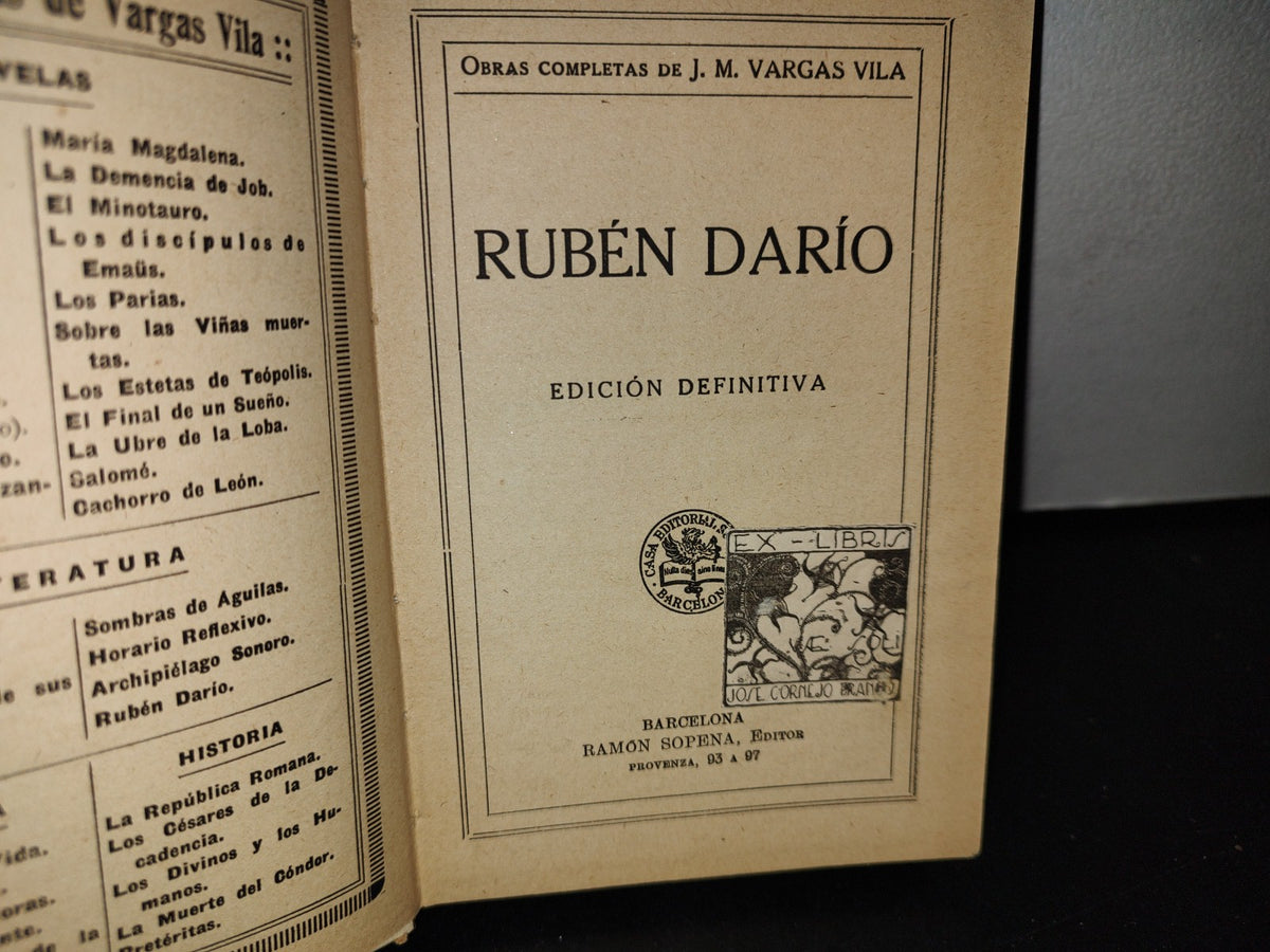50- Obras Completas De Vargas Vila. Rubén Darío. Edición Definitiva - 20-S 30'S