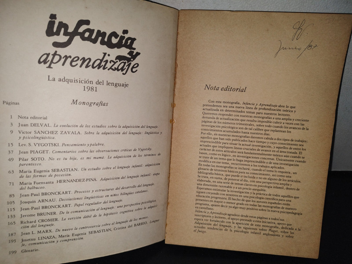 34- Monografía De Infancia. Aprendizaje. La Adquisición Del Lenguaje - 1981