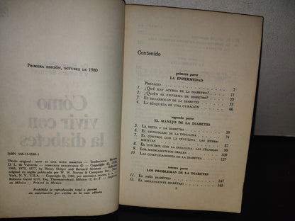 101- Cómo Vivir Con La Diabetes - Dr. Henry Dolger. Editorial Diana. Primera Edición, Octubre De 1980