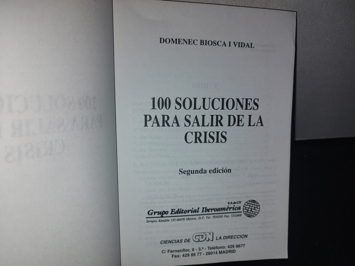 85- 100 Soluciones Para Salir De La Crisis - Domenec Biosca I Vidal - 1994
