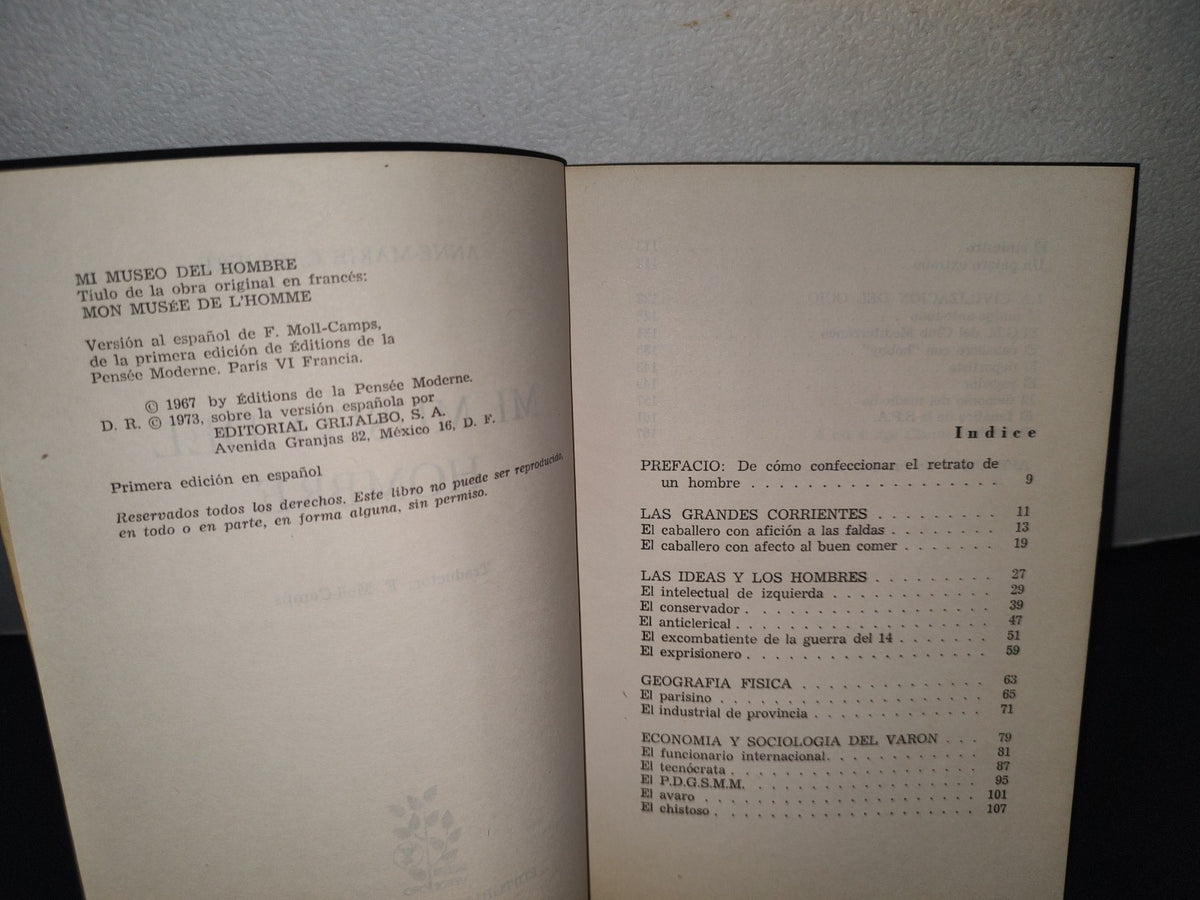 34- Mi Museo Del Hombre - Anne-Marie Carriere - Primera Edición 1973