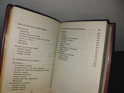 66- Teatro. Don Gil De Las Calzas Verdes, La Prudencia En La Mujer, El Condenado Por Desconfiado - Tirso De Molina - Editorial Bruguera, Edición Especial: Septiembre, 1972