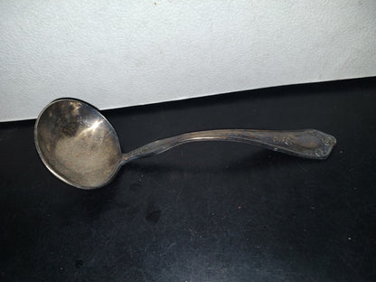 A3- Antiguo Cucharón De Alpaca Con Mango Decorado - Alpaca Plateado Pesa México - 60'S - 70'S