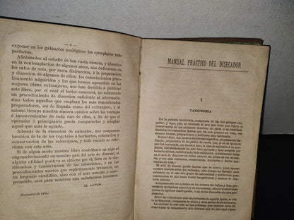 91- Taxidermia. Manual Práctico Del Disecador De Animales Y Plantas - Manuel Llofriu - Madrid. Librería De Cuesta, 1885
