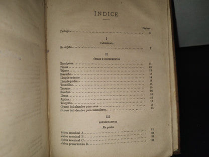 91- Taxidermia. Manual Práctico Del Disecador De Animales Y Plantas - Manuel Llofriu - Madrid. Librería De Cuesta, 1885