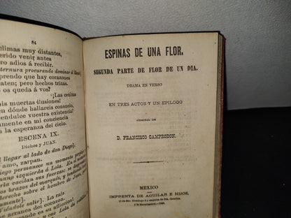 59- Flor De Un Día - D. Francisco Camprodón - México, Imprenta De Aguilar E Hijos 1883