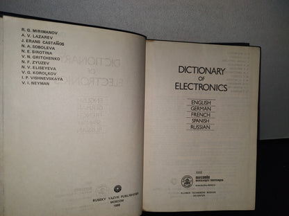 84- Diccionario De Electrónica. Dictionary Of Electronics: English, German, French, Spanish, Russian