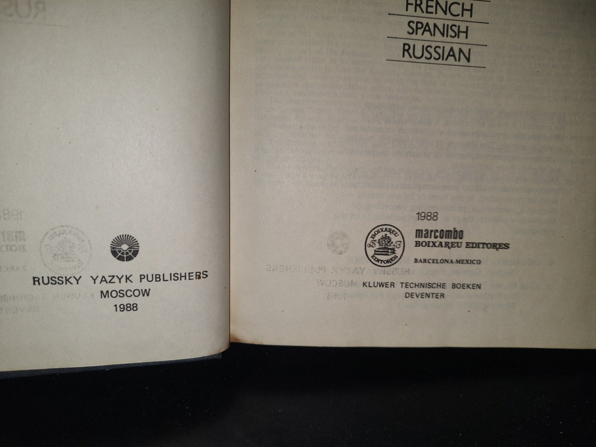 84- Diccionario De Electrónica. Dictionary Of Electronics: English, German, French, Spanish, Russian
