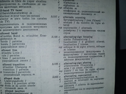 84- Diccionario De Electrónica. Dictionary Of Electronics: English, German, French, Spanish, Russian
