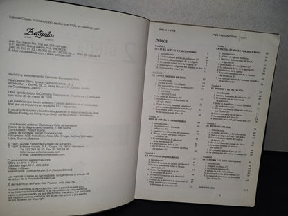77- Biblia Y Vida 1 Y 2 - Pedro De La Herrán, Jesús Martínez... - Editorial Casals - 1996