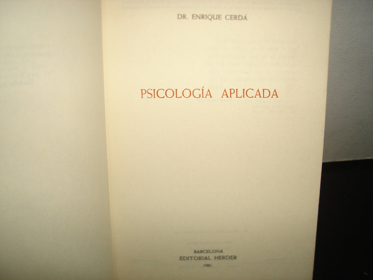 23- Psicología Aplicada - Dr. E. Cerda - 1981