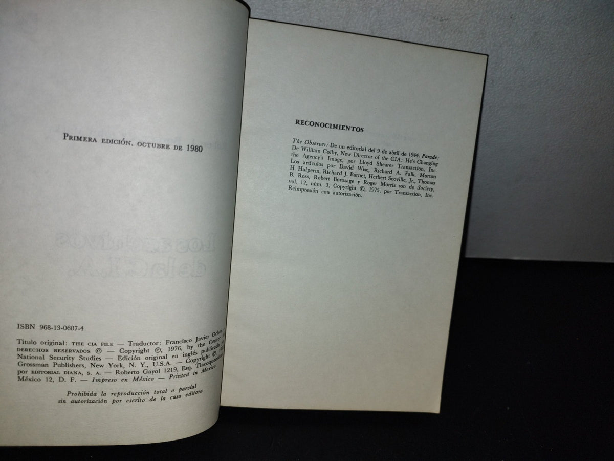 192- Los Archivos De La C.I.A. - Robert L. Borosage Y John Marks - Primera Edición 1980