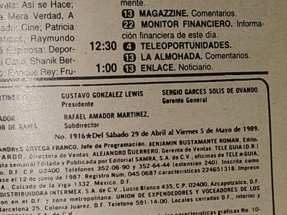54- Revista Tele Guía. Cepillín Ha Vuelto A Las Estrellas - Año 37, No. 1916, 5 De Mayo De 1989