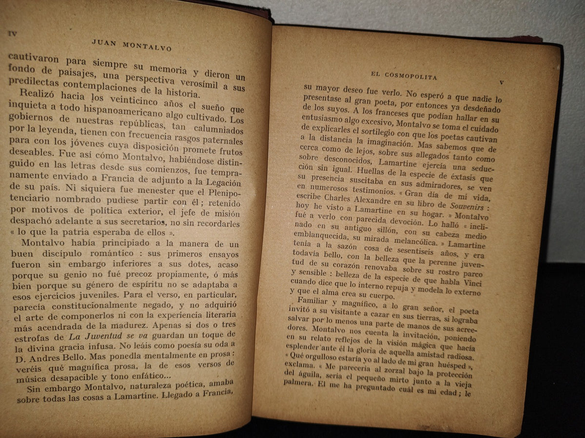 64- El Cosmopolita. Juan Montalvo. Tomo Primero - 1923