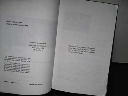 158- Etimologías Grecolatinas - Agustín Mateos Muñoz - Editorial Esfinge, 1993