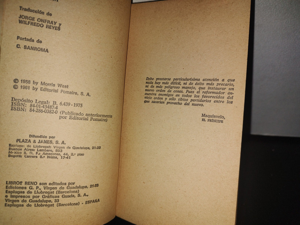 85- El Caso Orgagna - Morris West - Ediciones G. P. 1975