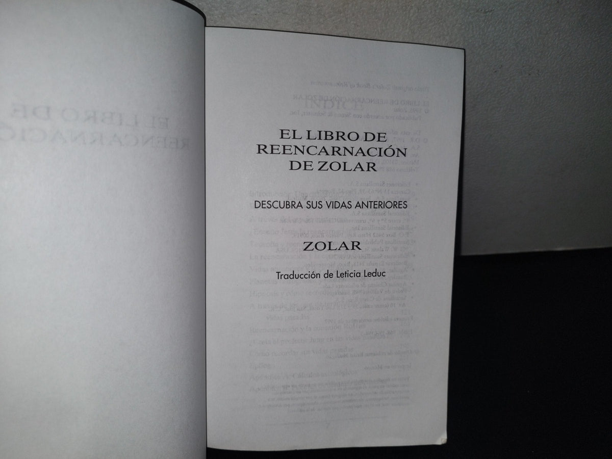 80- El Libro De Reencarnación De Zolar. Cómo Descubrir Sus Vidas Pasadas - 1A. Ed. 1997