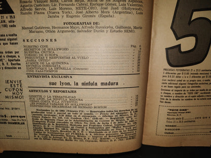 214- Cine Universal. César Costa Y La Juventud - Número 174, Noviembre 1963