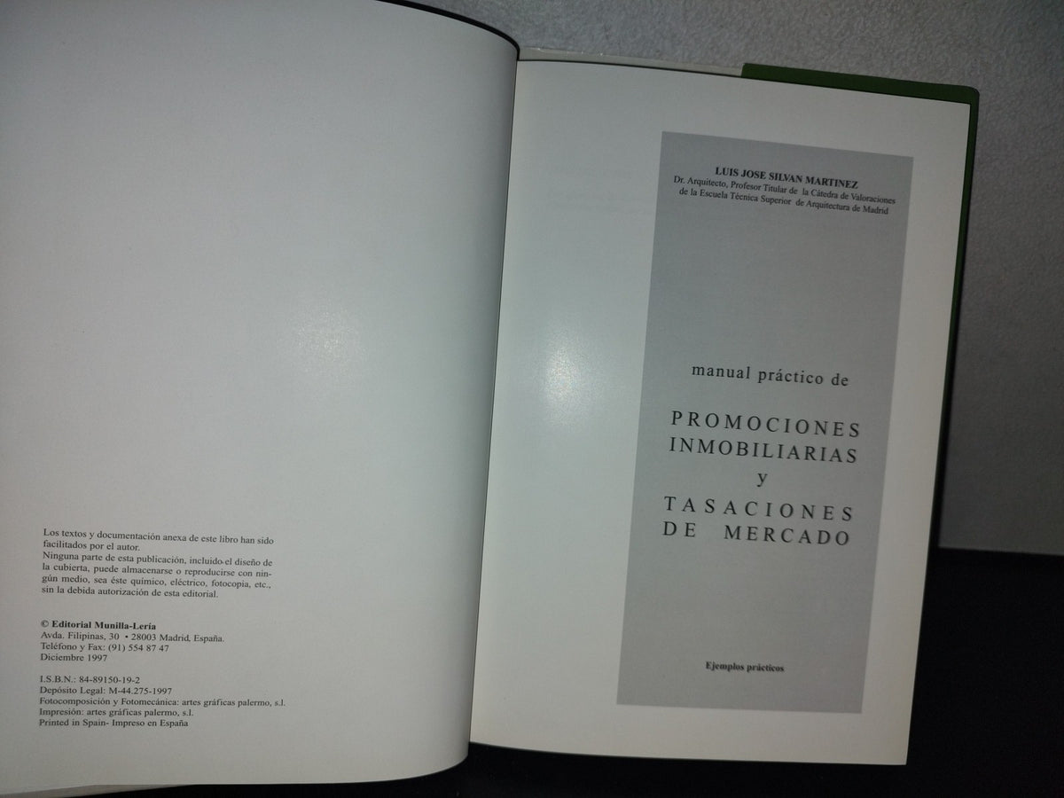 209- Manual Práctico De Promoción Inmobiliaria Y Tasaciones De Mercado, José Silvan Martínez