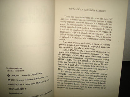 7- Toña Machetes - Margarita López Portillo - Bruguera Mexicana De Ediciones, 1981