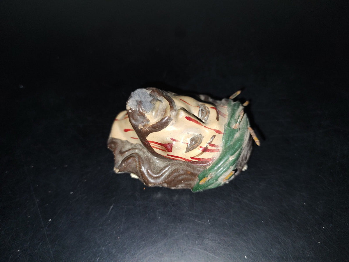 A3- Antigua Cabeza De Barro De Jesucristo Con Corona De Espinas - 60'S - 70'S