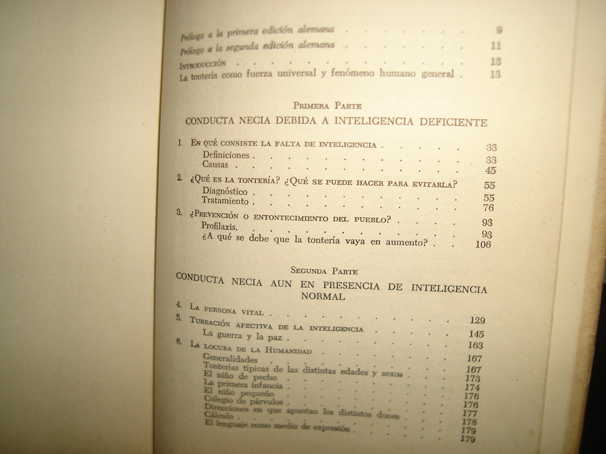 7- Tratado De La Tontería Humana. Causas Del Rendimiento Intelectual Deficiente - Dr. Horst 1961