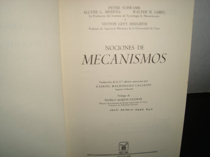 160- Nociones De Mecanismos - Schwamb, Merril, James Y Doughtie - Aguilar S. A. De Ediciones, 1973
