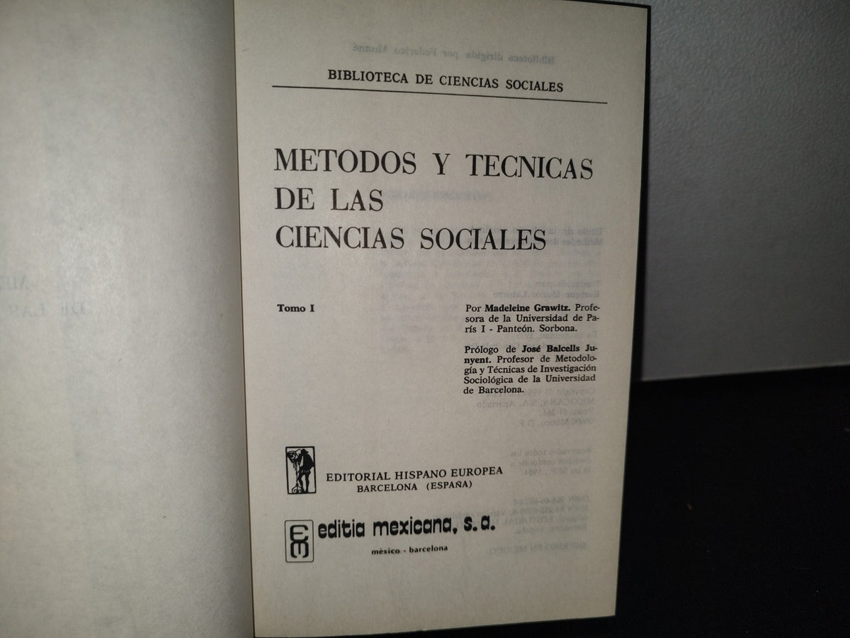 84- Métodos Y Técnicas De Las Ciencias Sociales - Tomo I - Madeleine Grawitz
