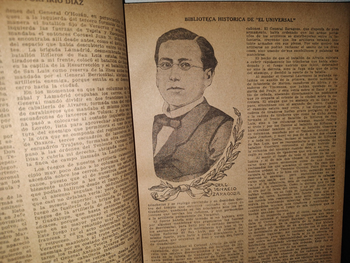91- Rectificaciones A Las Memorias Del Gral. Porfirio Díaz. Biblioteca Histórica De El Univeral 1922
