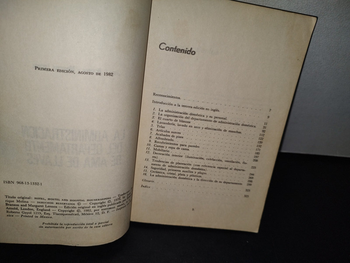 75- La Administración Del Departamento De Ama De Llaves - Joan C. Branson Y Margaret Lennox - Editorial Diana, Primera Edición, Abril De 1982