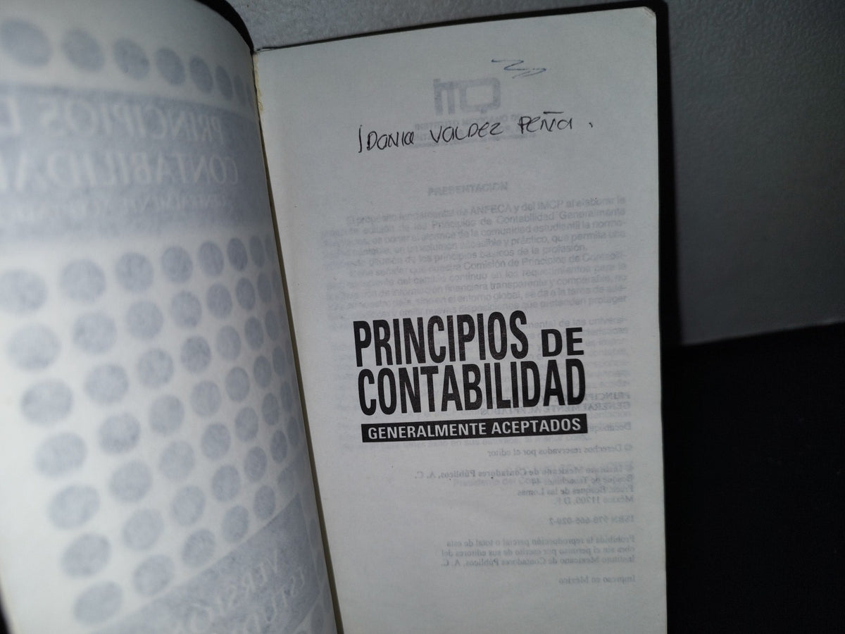 78- Principios De Contabilidad. Generalmente Aceptados. Instituto Mexicano De Contadores Públicos