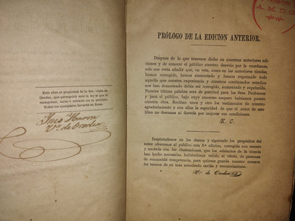 59- Curso De Lecciones De Historia De España - Eduardo Orodea E Ibarra 1880 Firmado Por La Viuda