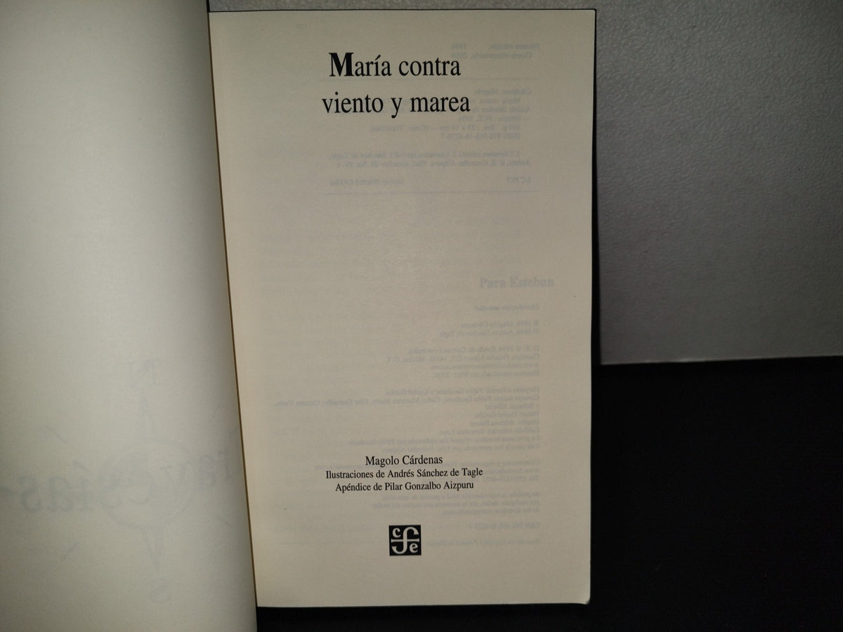 158- María Contra Viento Y Marea - Magolo Cárdenas - Fondo De Cultura Económica - 2010
