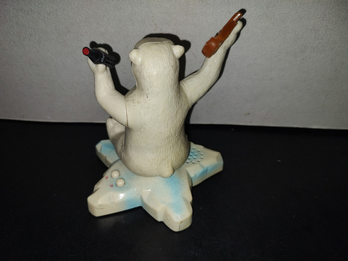A5- Juguete Coca Cola: Oso Polar Sosteniendo Estrella Y Botella De Coca - 90'S