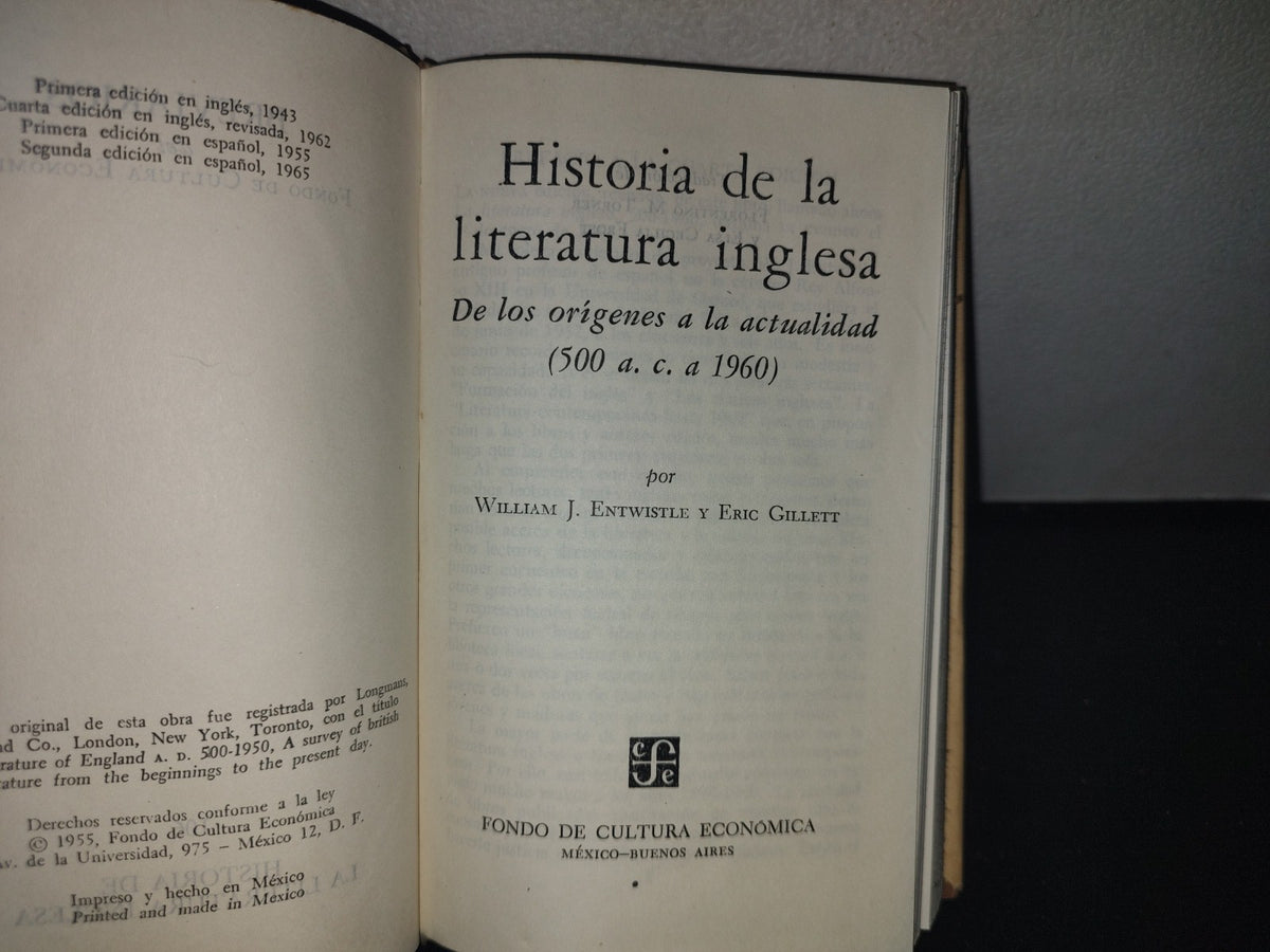 66- Historia De La Literatura Inglesa - William J. Entwistle Y Eric Gillett