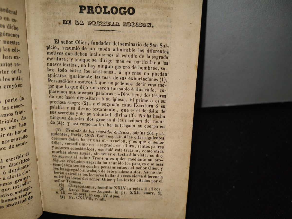 60- Introducción Histórica Y Crítica A La Sagrada Escritura - J. B. Glaire - Tomo I - 1847