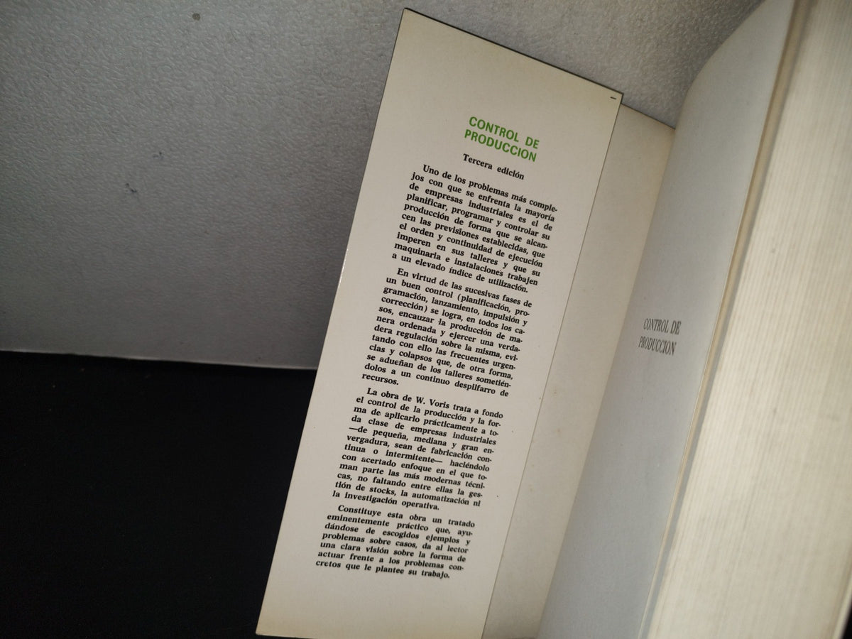 83- Control De Producción - William Voris - Editorial Hispano Europea