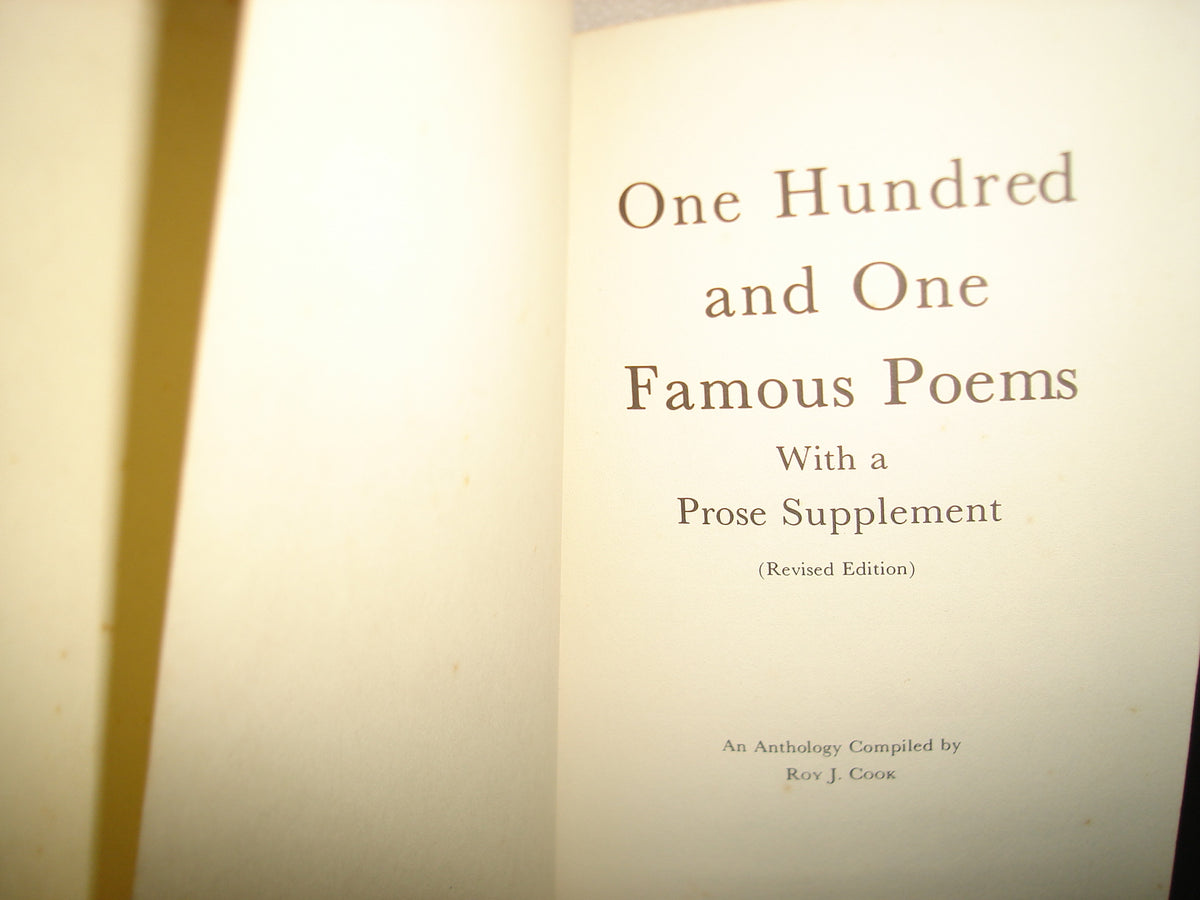 160- One Hundred And One Famous Poems - An Anthology Compiled By Roy J. Cook, 1958