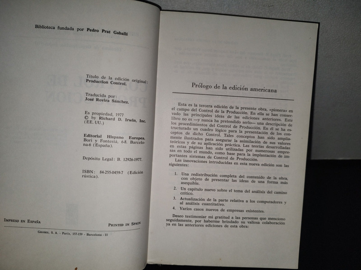 83- Control De Producción - William Voris - Editorial Hispano Europea