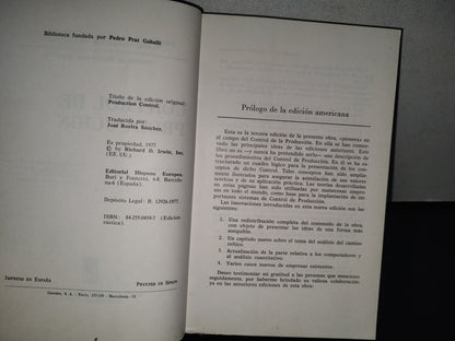 83- Control De Producción - William Voris - Editorial Hispano Europea