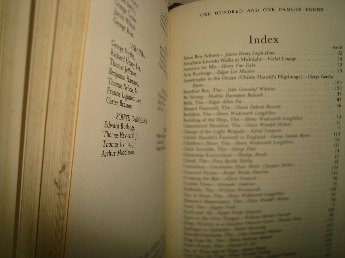 160- One Hundred And One Famous Poems - An Anthology Compiled By Roy J. Cook, 1958