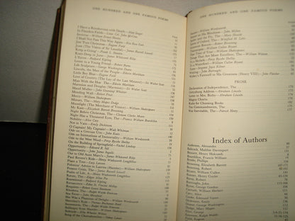 160- One Hundred And One Famous Poems - An Anthology Compiled By Roy J. Cook, 1958