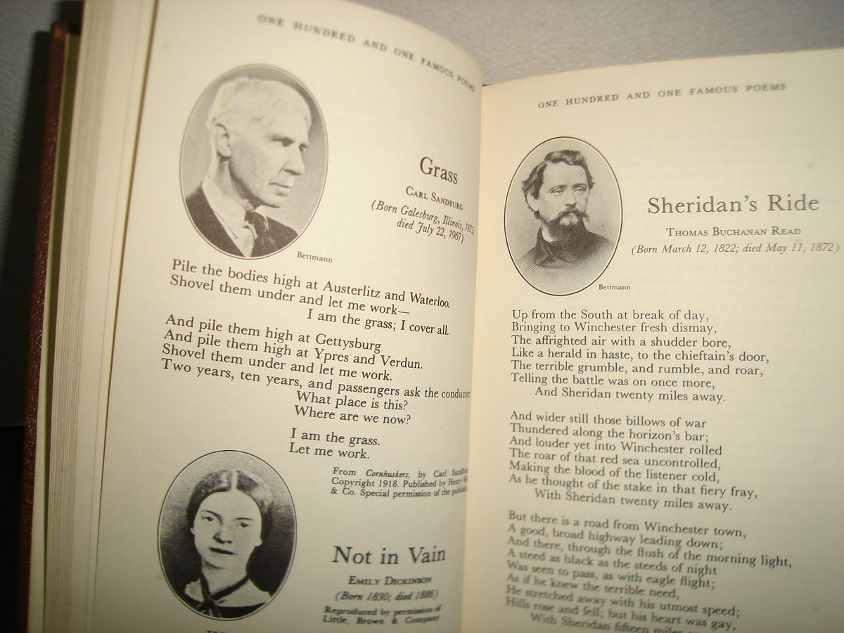 160- One Hundred And One Famous Poems - An Anthology Compiled By Roy J. Cook, 1958